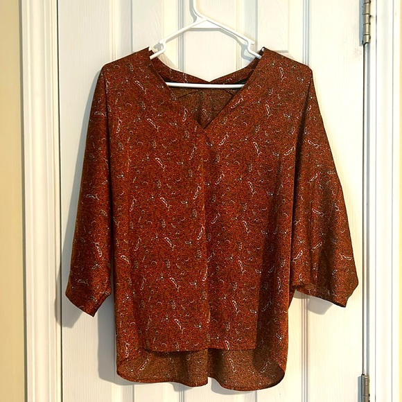 Silky V neck Blouse - Picture 1 of 6